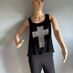 Tank top with bling cross